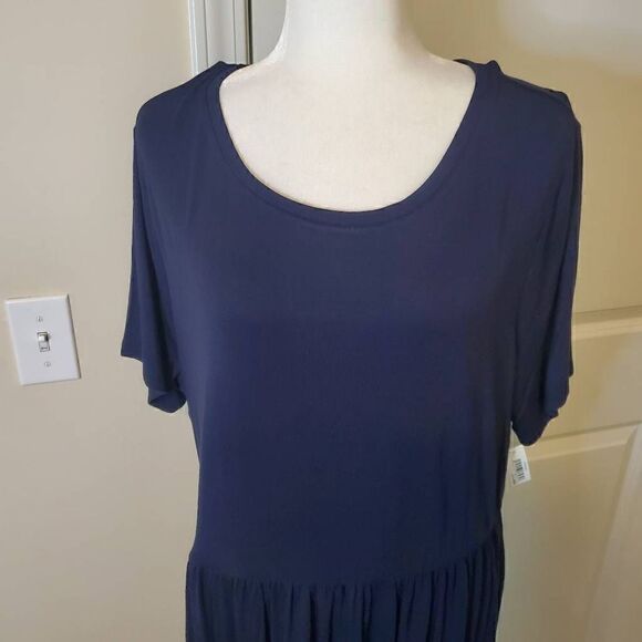 NWT Amazon Navy Blue Stretchy Maxi Dress 2X - Picture 3 of 10